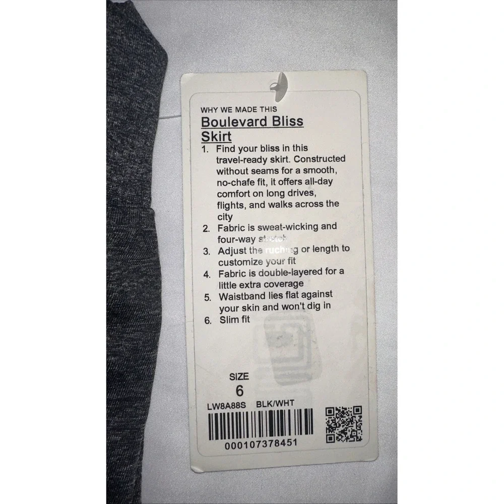 Lululemon Women‎ Size 6 Boulevard Bliss Skirt Double Layer Athleisure LW8A88S